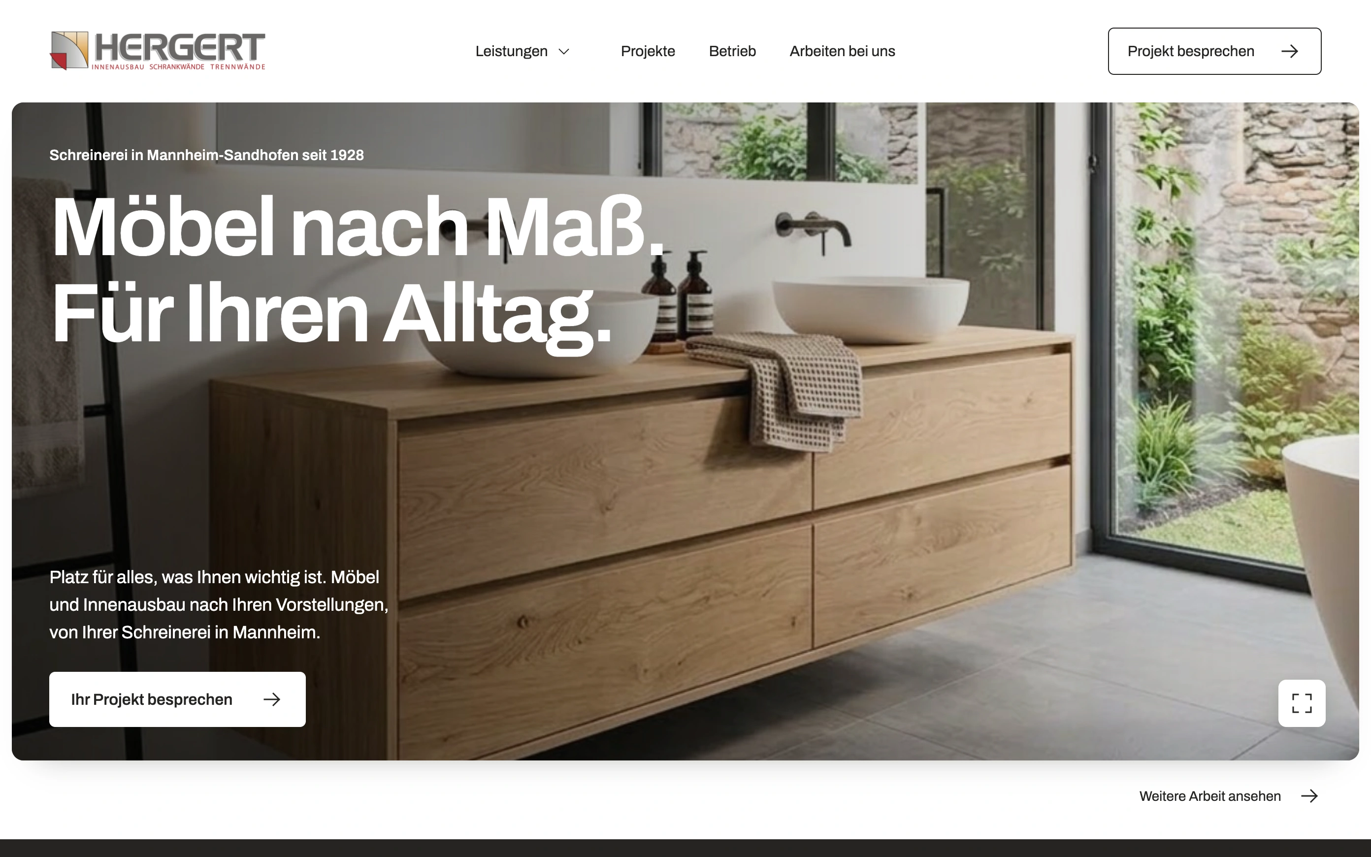 Schreinerei Hergert, neue Website 2026