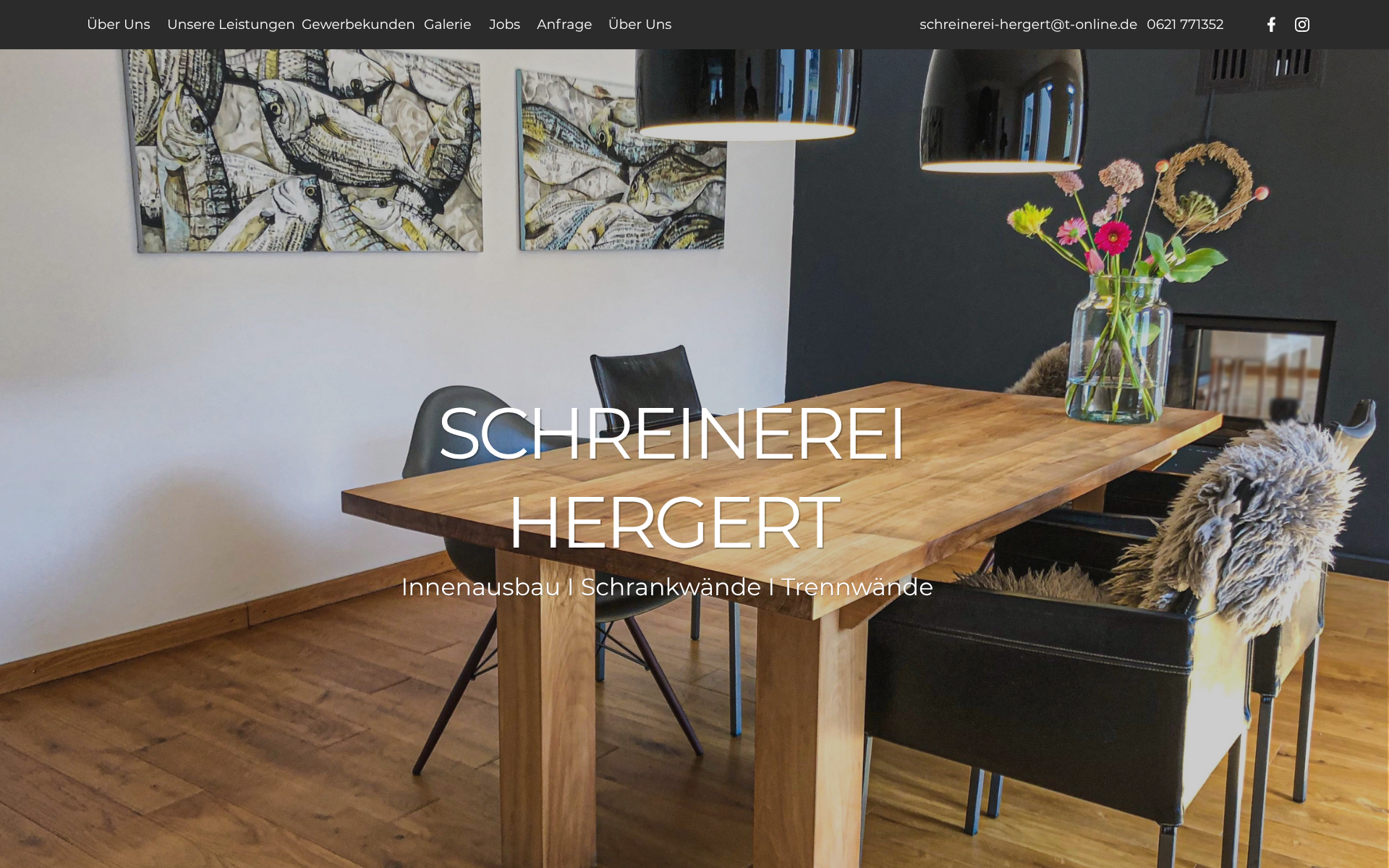 Schreinerei Hergert, Website 2020